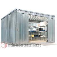 4x4m Materialcontainer Hhe 2,4m Lagerhalle Stahlhalle...